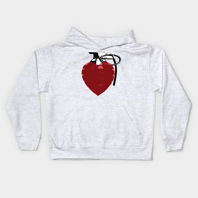 Heart Grenade Kids Hoodie by rob-cure